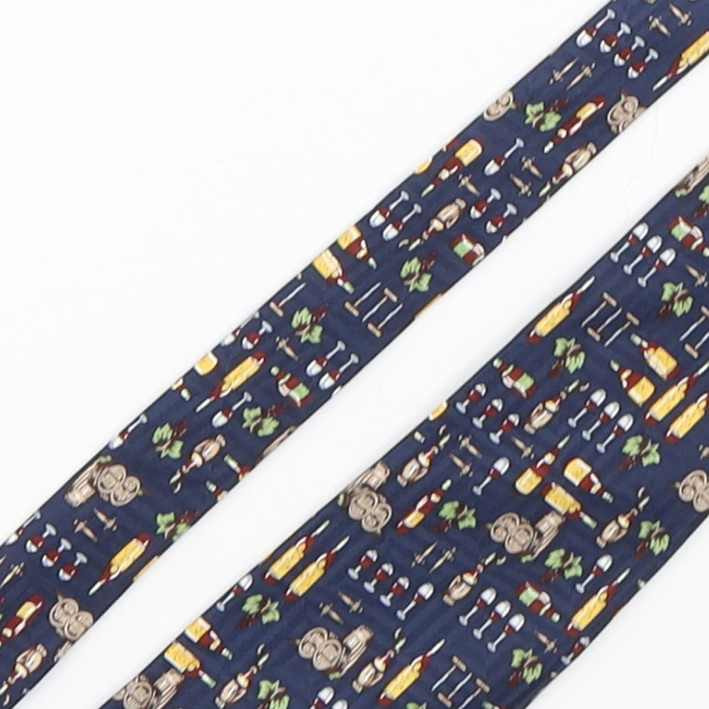 Dalemli Mens Multicoloured Geometric Silk Pointed Tie One Size