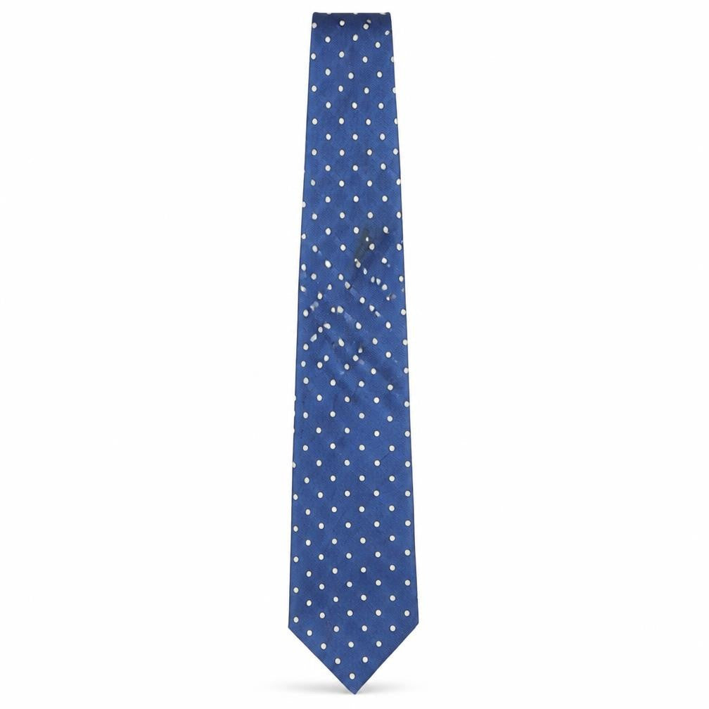 Fredrick Theak  Mens Blue Polka Dot Silk Pointed Tie One Size