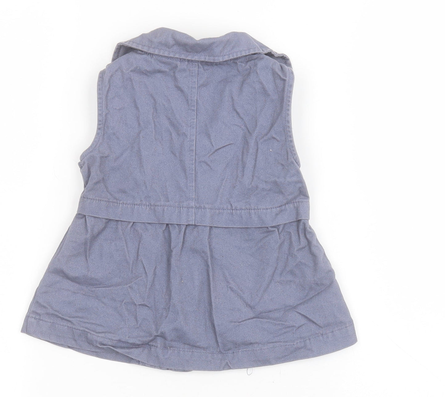 Max Studio Girls Blue   Basic Jacket Waistcoat Size 6-9 Months   Snap