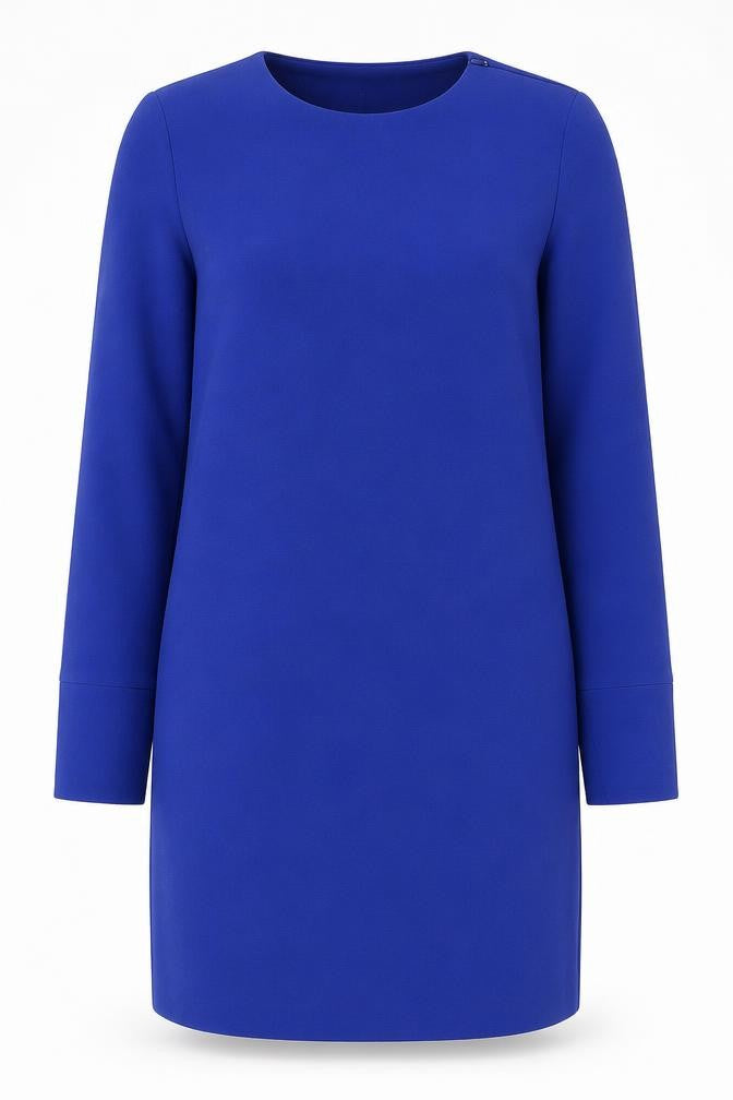 Warehouse Womens Blue  Polyester Shift  Size 8  Round Neck Zip