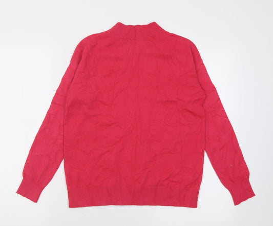 Marks and Spencer Womens Pink V-Neck  Acrylic Pullover Jumper Size XS