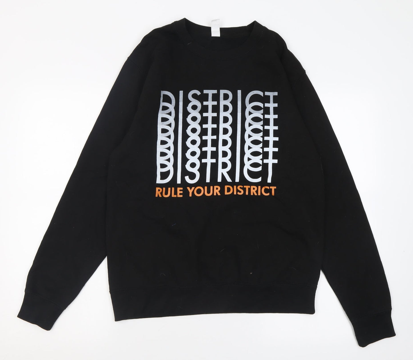 Just Hoods Mens Black  Cotton Pullover Sweatshirt Size M   - rule your district