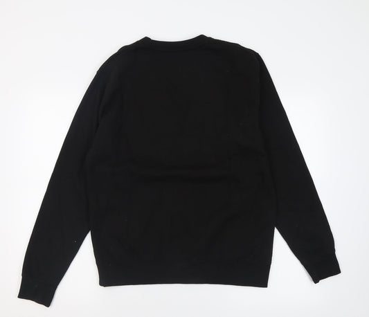 Just Hoods Mens Black  Cotton Pullover Sweatshirt Size M   - rule your district