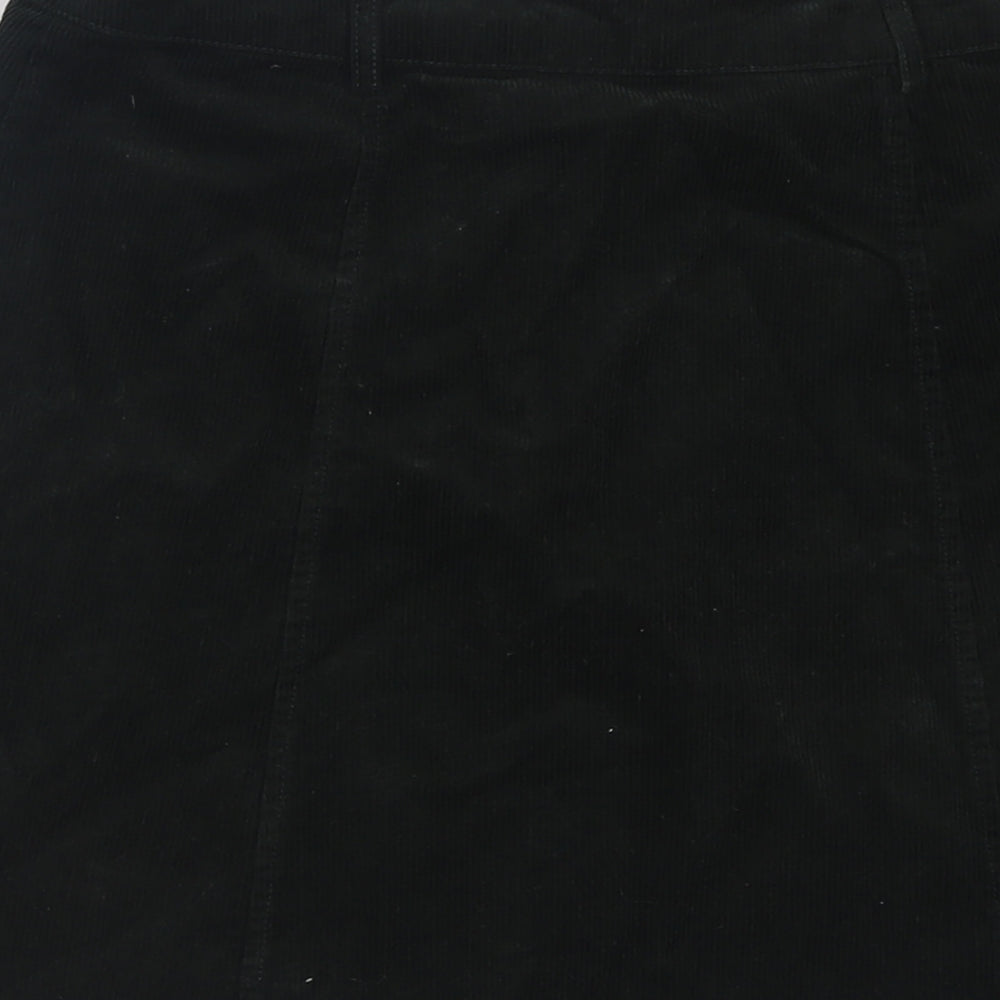 Oasis Womens Green  Cotton A-Line Skirt Size 10   Button