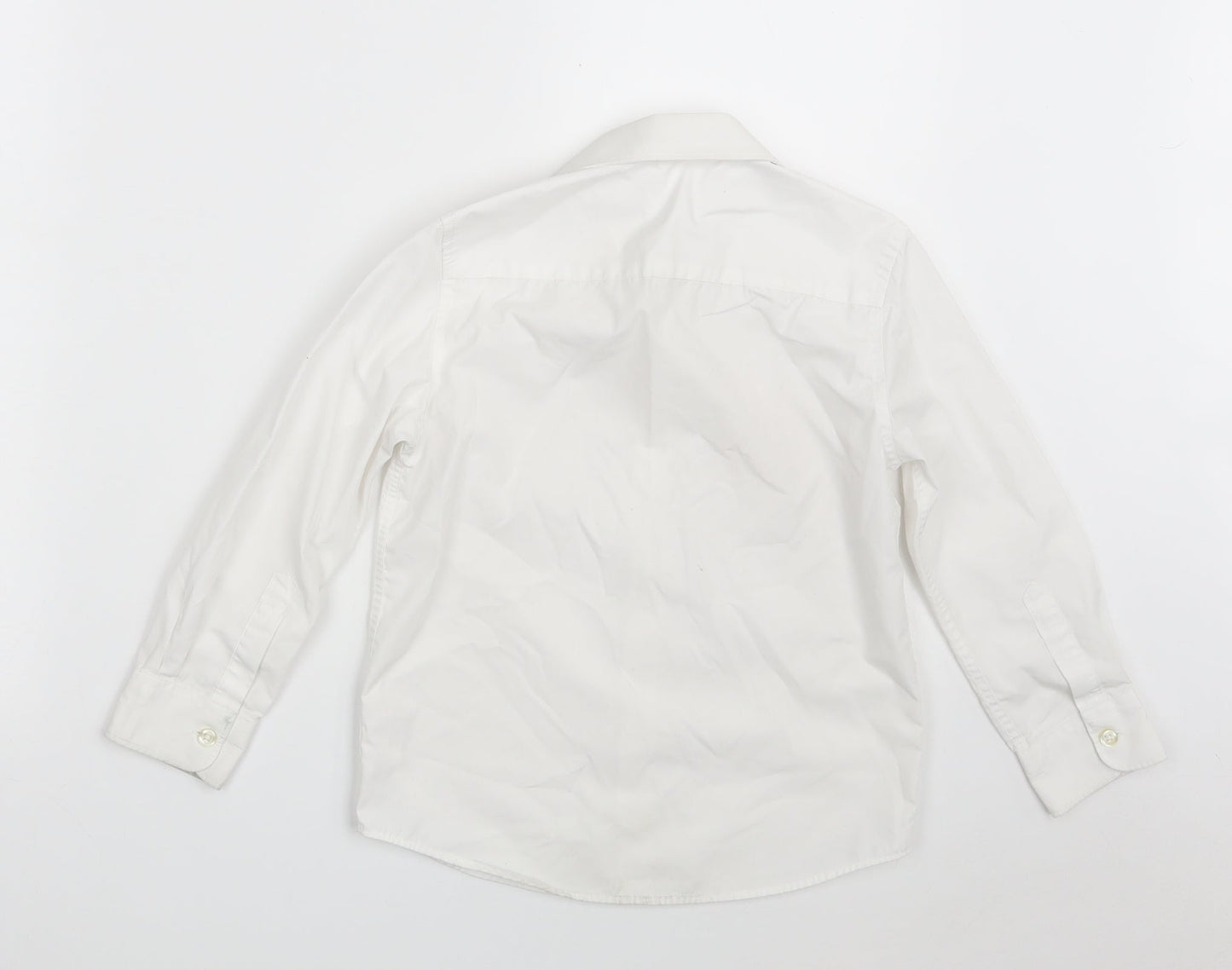 F&F Boys White  Polyester Basic Button-Up Size 5-6 Years Collared Button