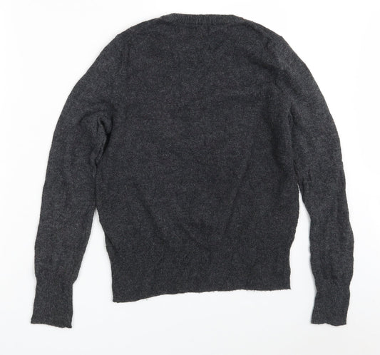 Gap Girls Grey Crew Neck  Cotton Pullover Jumper Size M   - 165 cm