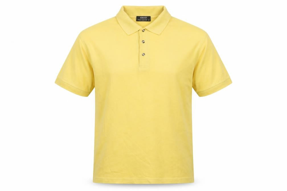 St. Bernard Mens Yellow  Polyester  Polo Size M Collared Button
