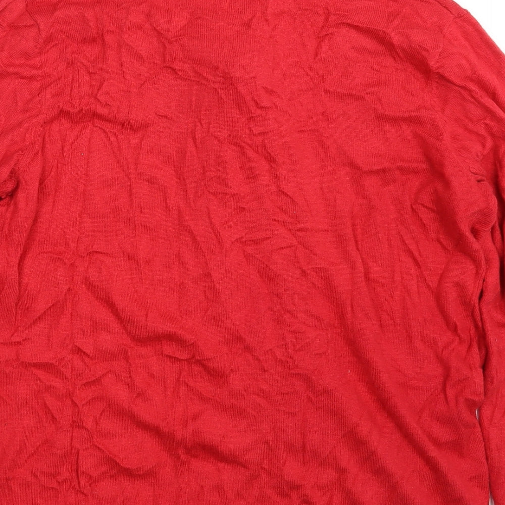 Damart Womens Red Collared  Viscose  Jumper Size 18   - Size 18-20
