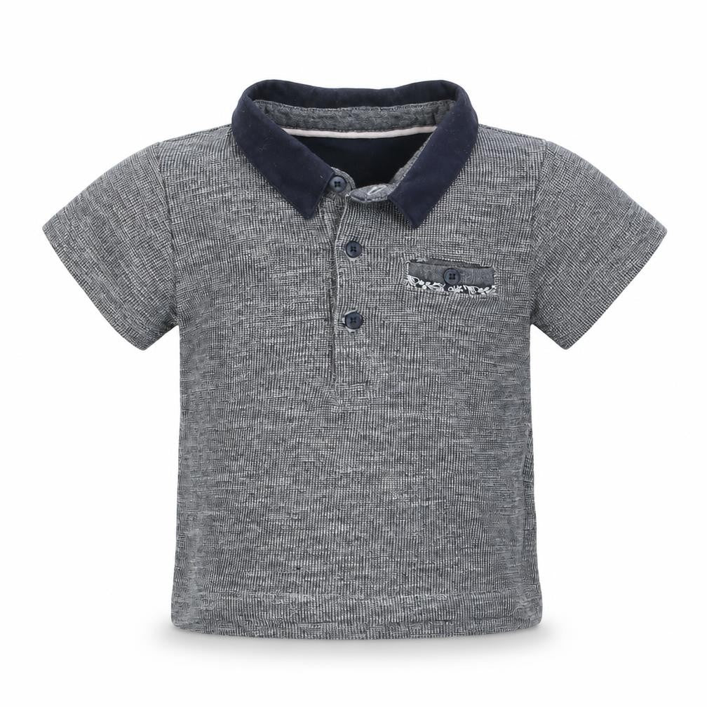Primark Boys Grey  100% Cotton Pullover Polo Size 12-18 Months Collared Button