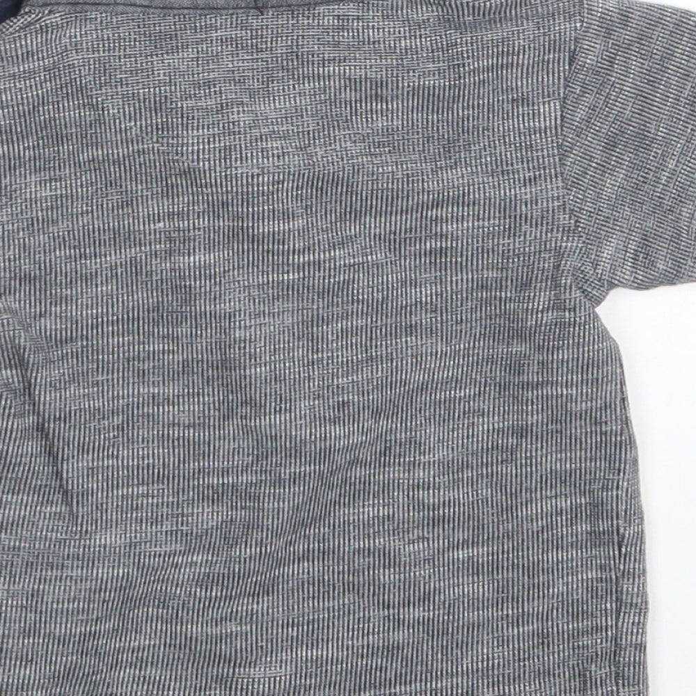 Primark Boys Grey  100% Cotton Pullover Polo Size 12-18 Months Collared Button