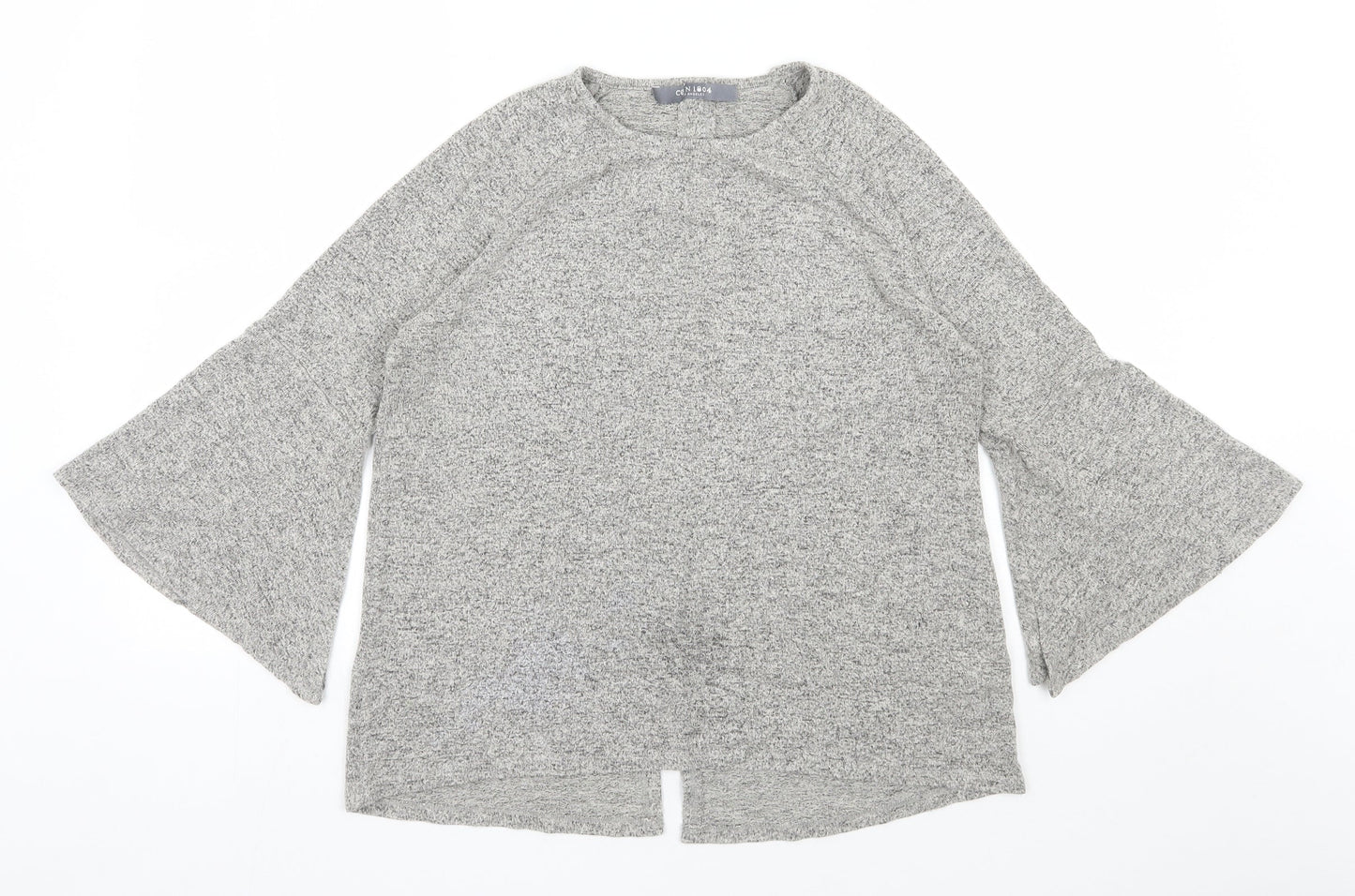COIN 1804 Womens Grey Round Neck  Rayon Pullover Jumper Size S