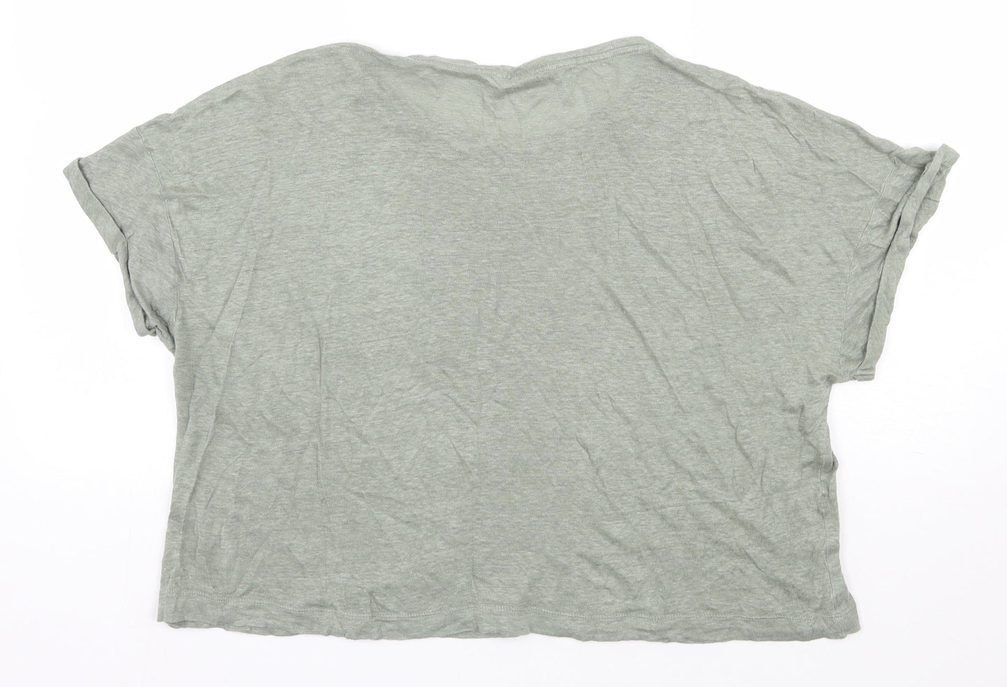 MNG Womens Green Round Neck  Polyester Pullover Jumper Size M