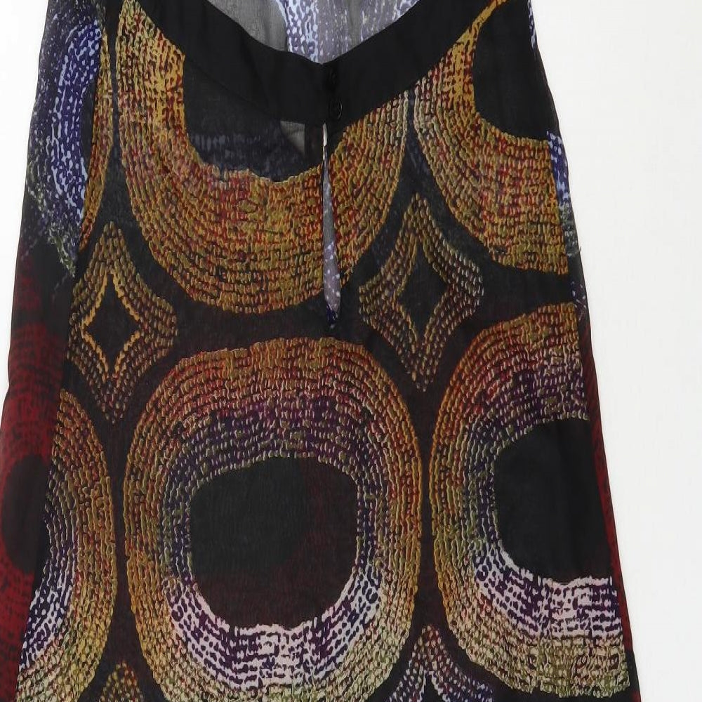 Primark Womens Multicoloured Geometric Polyester Kaftan  Size 8  Halter Tie