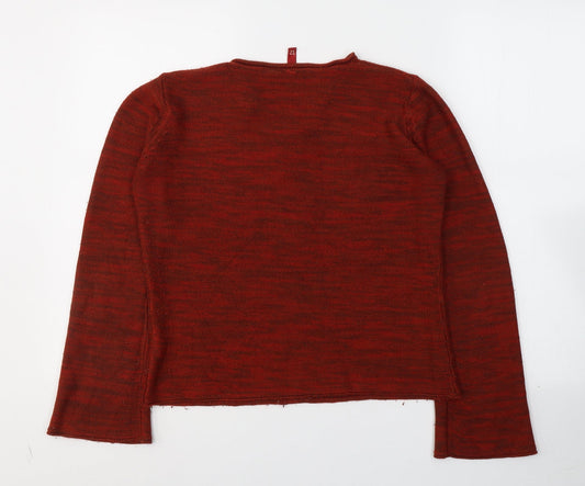 Divided by H&M Womens Red  Acrylic Basic Blouse Size 12 V-Neck