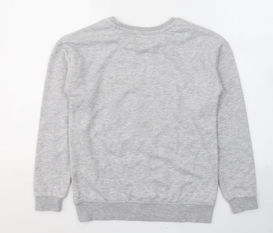 Primark Girls Grey  Cotton Pullover Sweatshirt Size 10-11 Years  Pullover