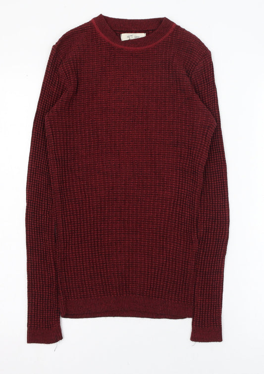 River Island Womens Red Round Neck  Acrylic Pullover Jumper Size 4