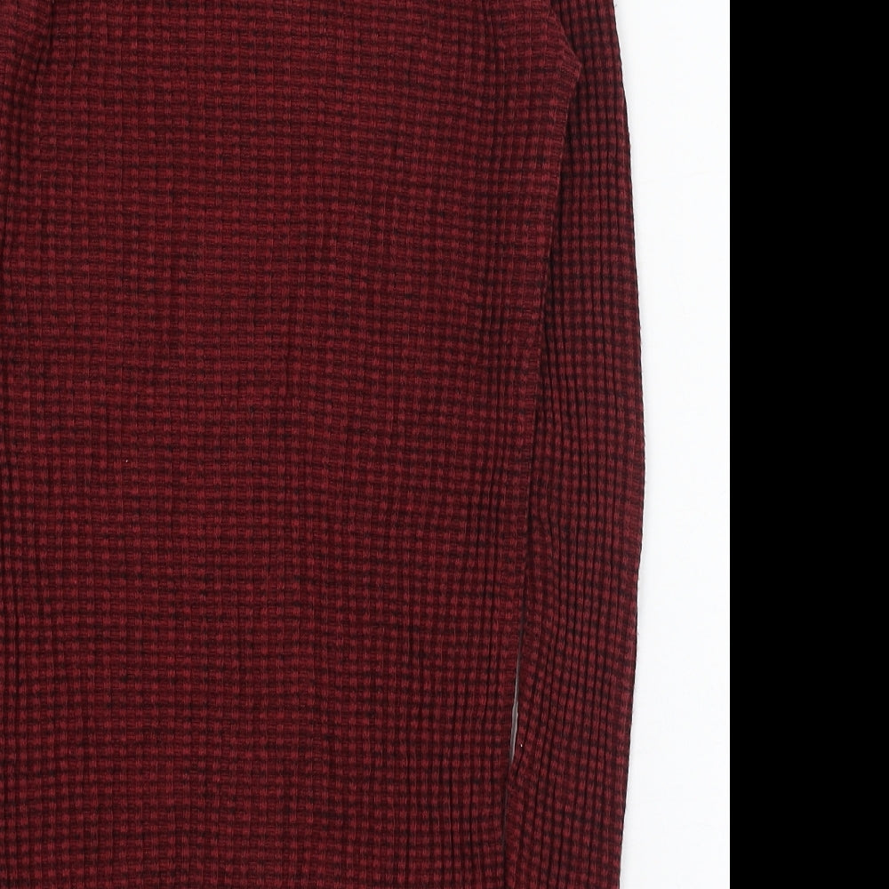 River Island Womens Red Round Neck  Acrylic Pullover Jumper Size 4