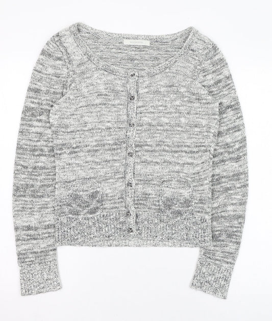 Woolworths Womens Grey Round Neck  Acrylic Cardigan Jumper Size S