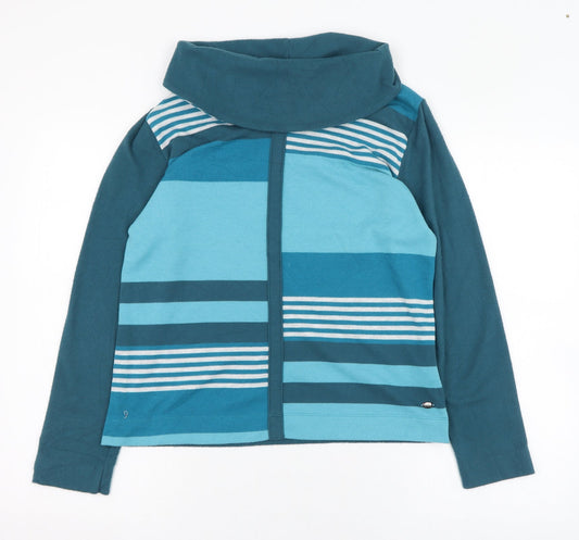 Tigi Womens Blue Roll Neck Striped Polyester Pullover Jumper Size 10