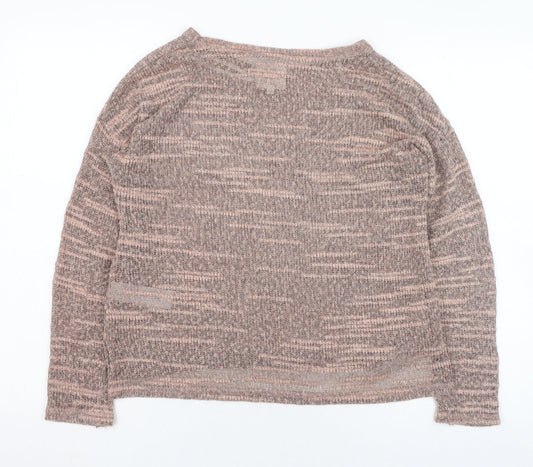 New Look Womens Pink Round Neck  Polyester Pullover Jumper Size 8