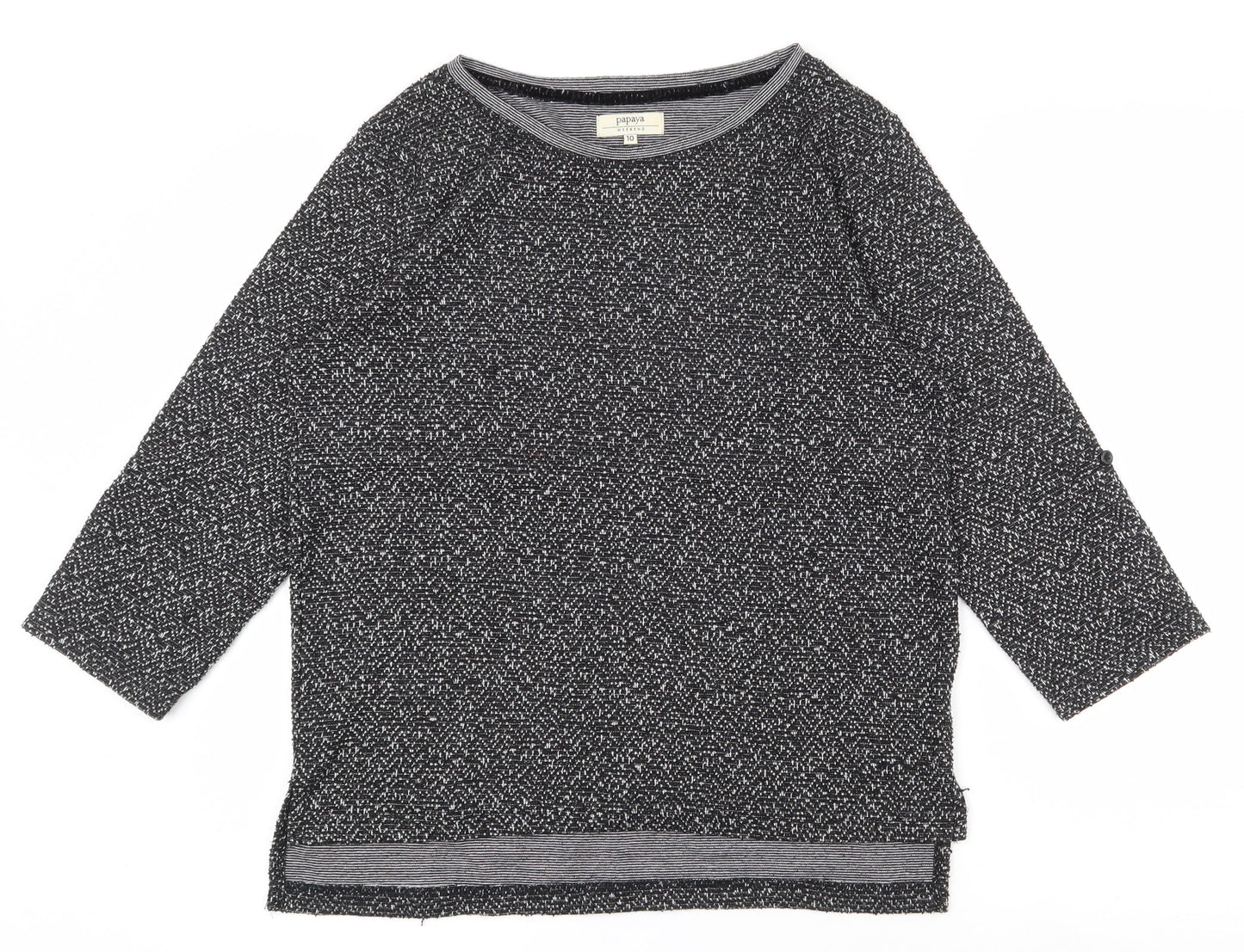 Papaya Womens Grey Round Neck  Polyester Pullover Jumper Size 10