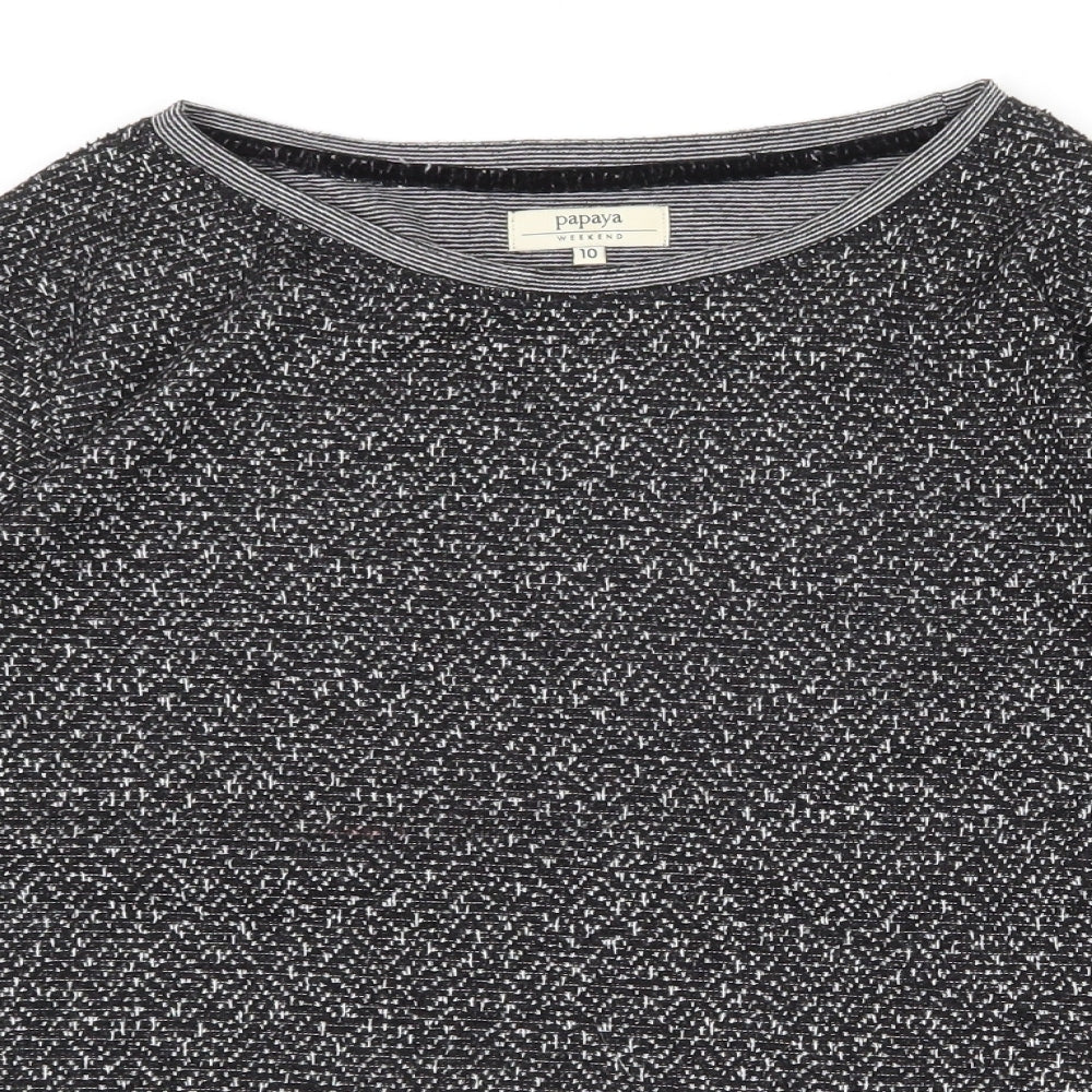 Papaya Womens Grey Round Neck  Polyester Pullover Jumper Size 10