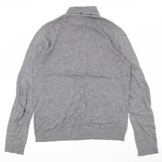 Topman Mens Grey Roll Neck  Polyester Pullover Jumper Size M