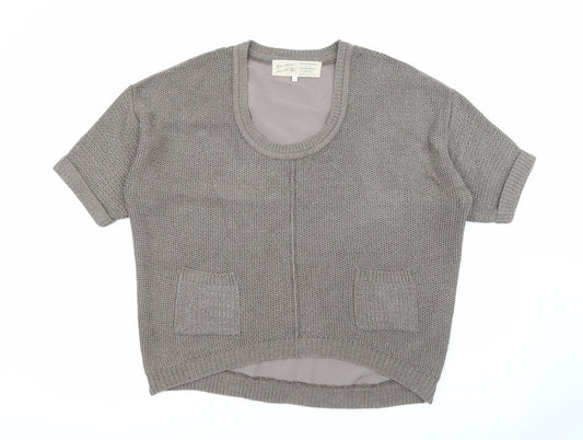 River Island Womens Brown Scoop Neck  Acrylic Pullover Jumper Size 12