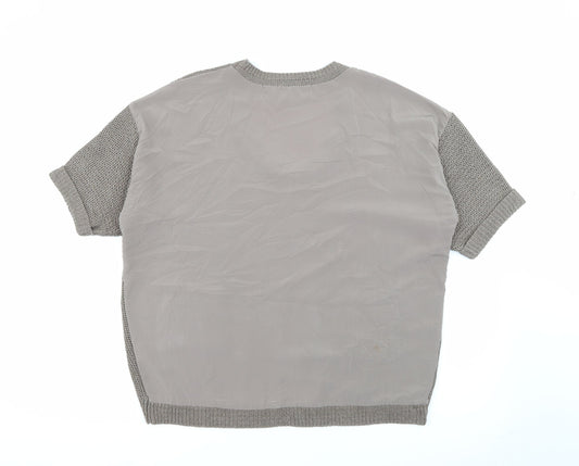 River Island Womens Brown Scoop Neck  Acrylic Pullover Jumper Size 12