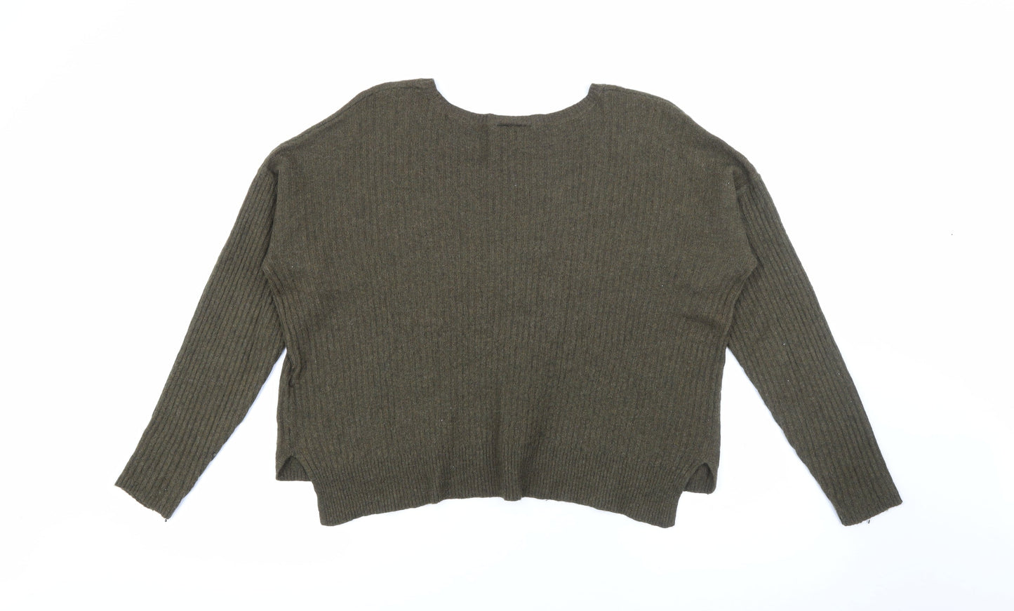 Topshop Womens Green Scoop Neck  Viscose Pullover Jumper Size 12
