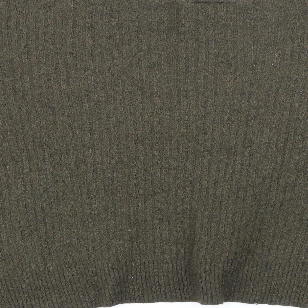 Topshop Womens Green Scoop Neck  Viscose Pullover Jumper Size 12