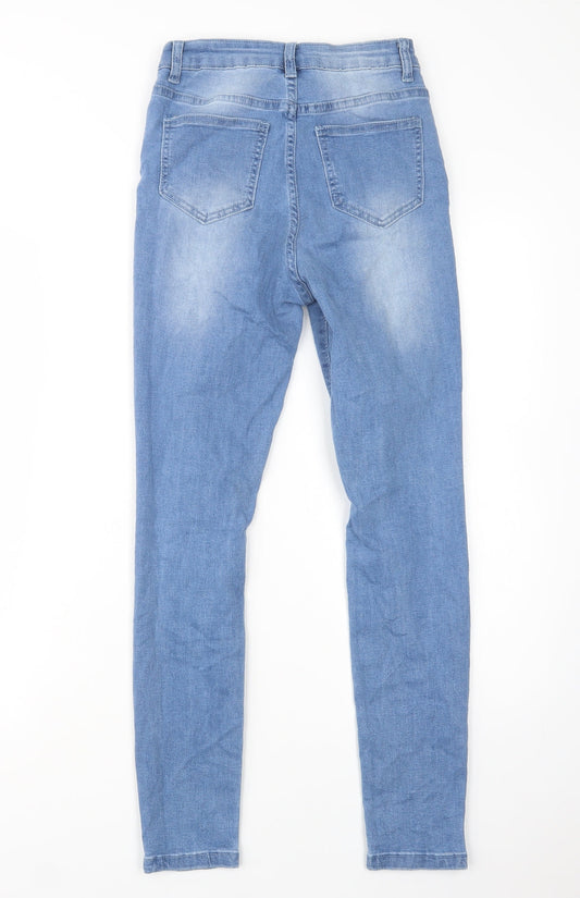 SheIn Womens Blue  Cotton Skinny Jeans Size XS L30 in Regular Button