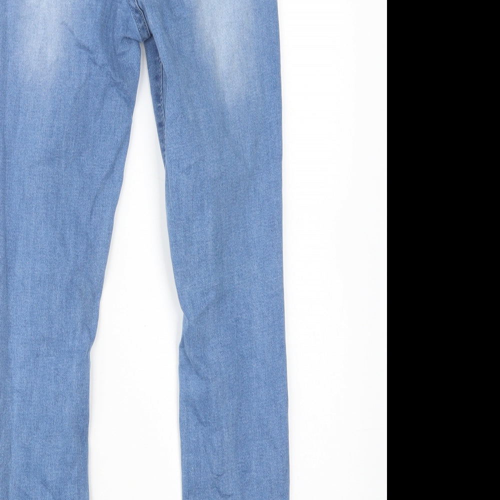 SheIn Womens Blue  Cotton Skinny Jeans Size XS L30 in Regular Button