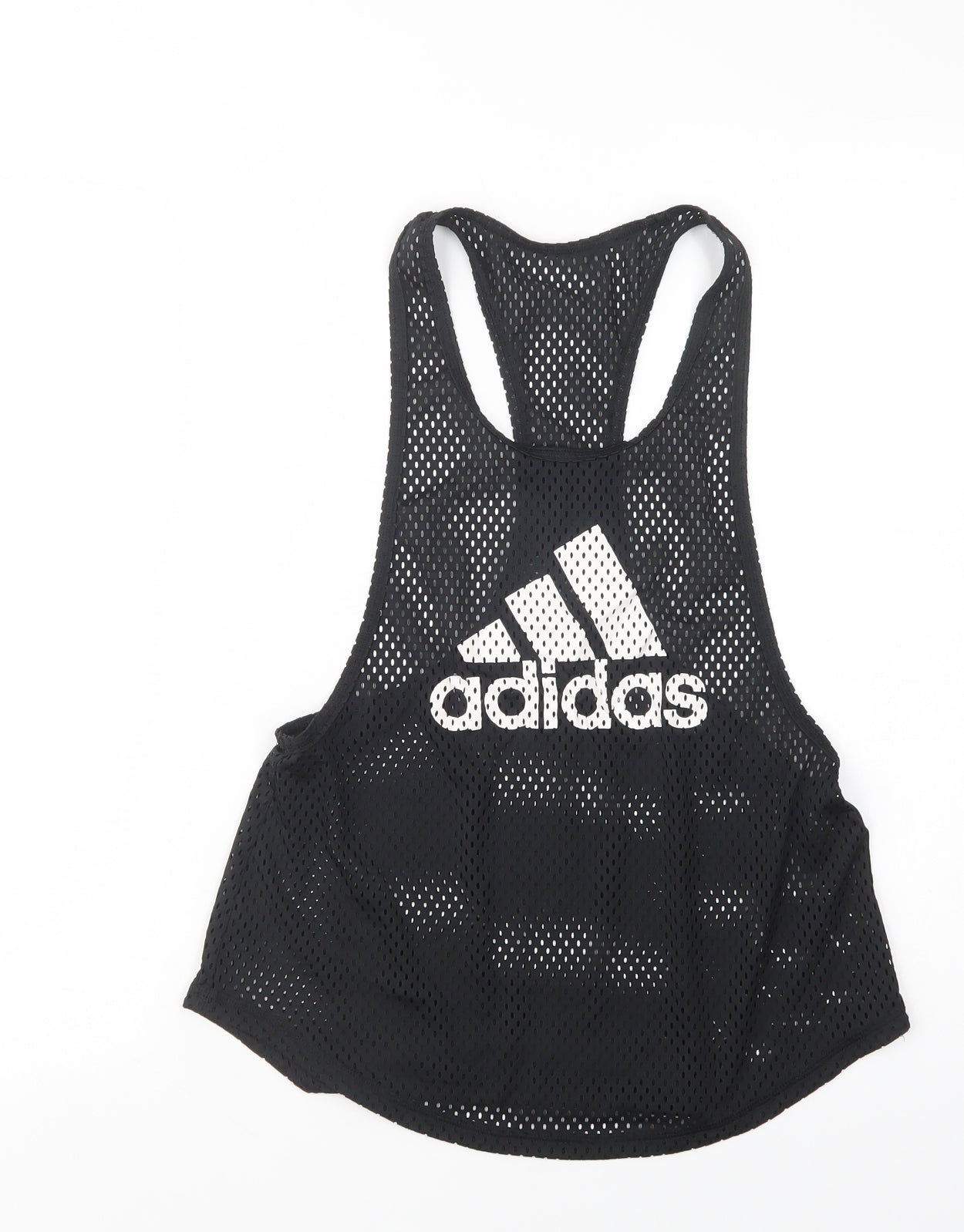 adidas Womens Black  Polyester Basic Tank Size S Scoop Neck
