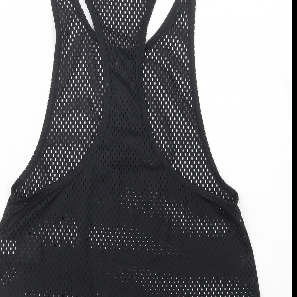 adidas Womens Black  Polyester Basic Tank Size S Scoop Neck