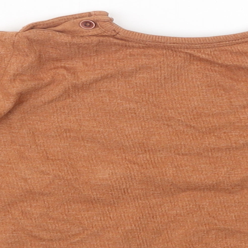 George Baby Brown  Cotton Pullover Blouse Size Newborn Crew Neck Pullover