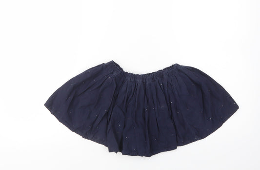 Bonton Girls Blue  Cotton Skater Skirt Size 4 Years  Regular