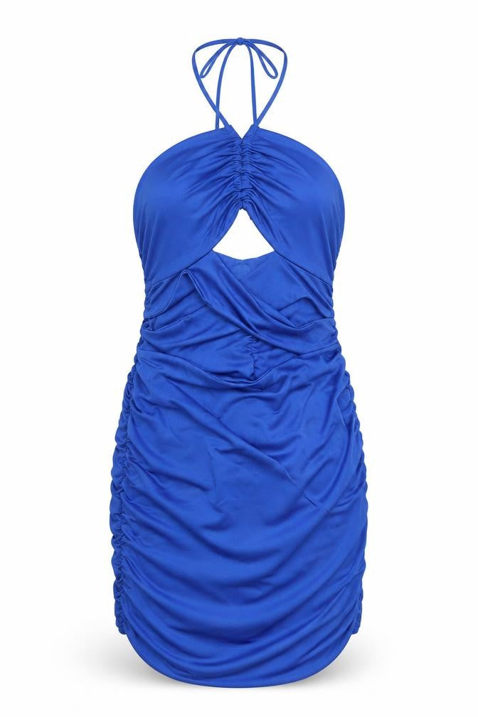 SheIn Womens Blue  Polyester Bodycon  Size S  Halter Tie
