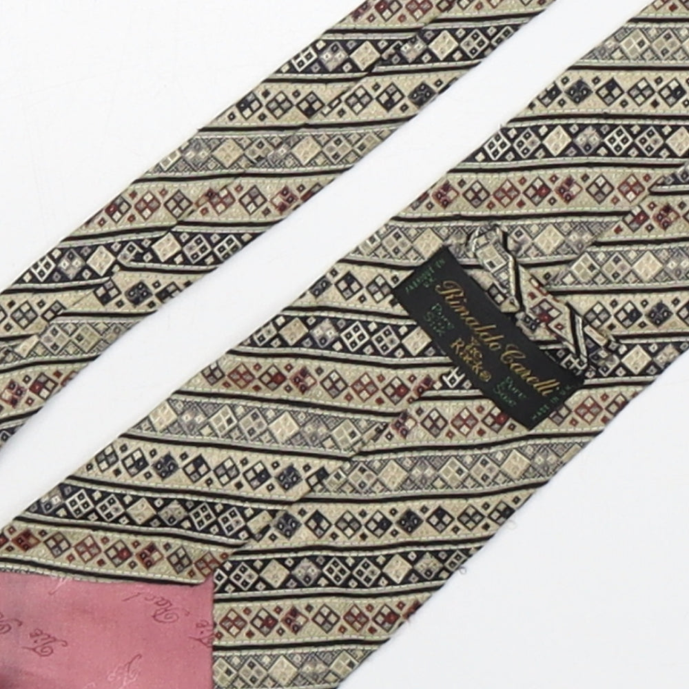 Rinaldo Ganelli Mens Multicoloured Geometric Silk Pointed Tie One Size