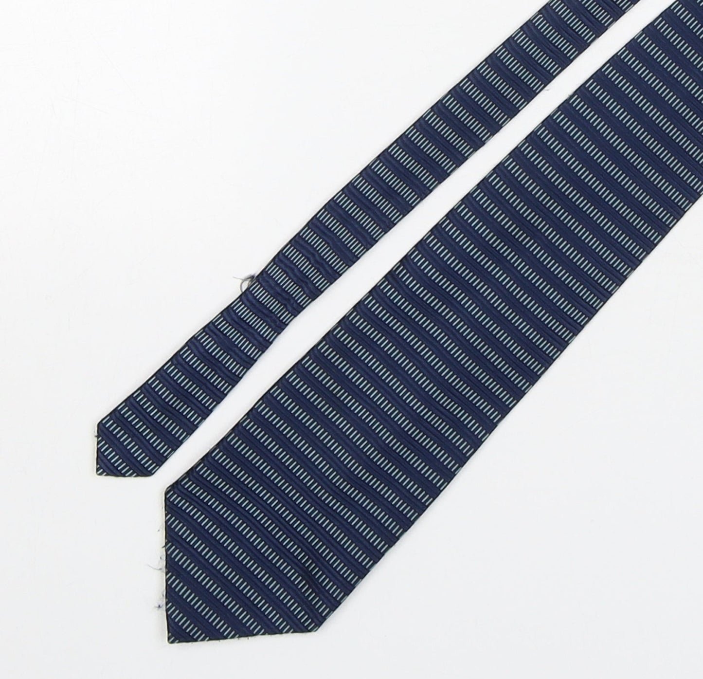 Debenhams  Mens Blue Striped Polyester Pointed Tie One Size