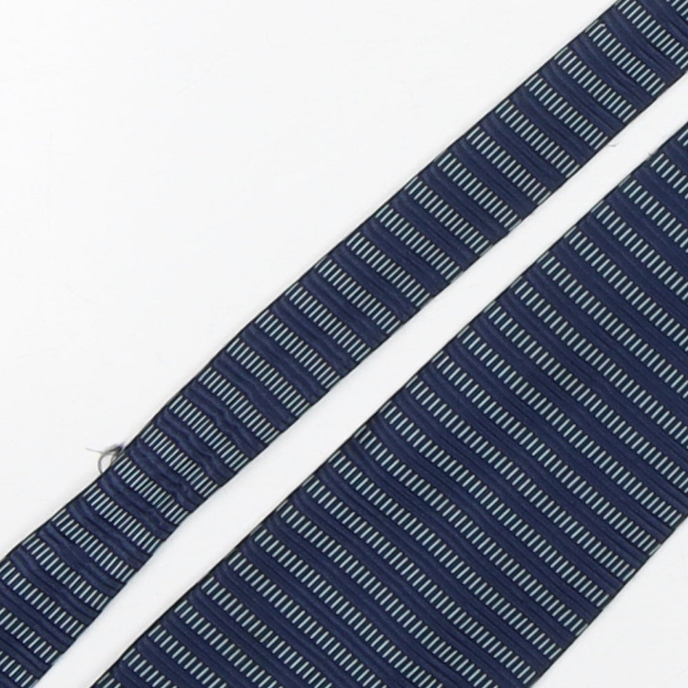 Debenhams  Mens Blue Striped Polyester Pointed Tie One Size