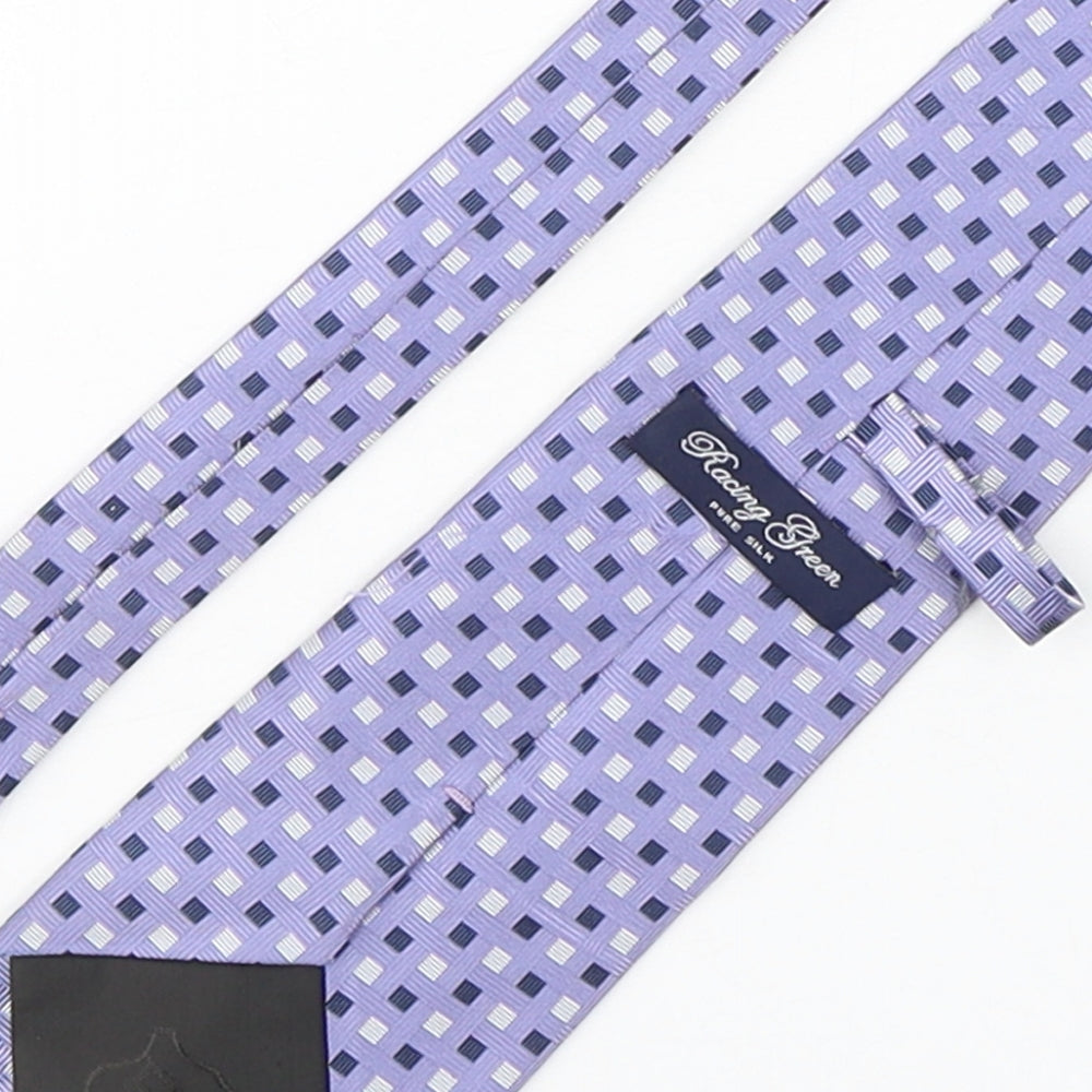 Racing Green  Mens Purple Plaids & Checks Silk Pointed Tie One Size