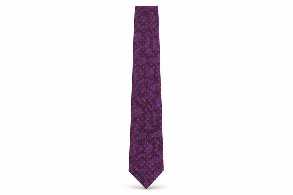 Greenwoods Mens Purple Polka Dot Polyester Pointed Tie One Size