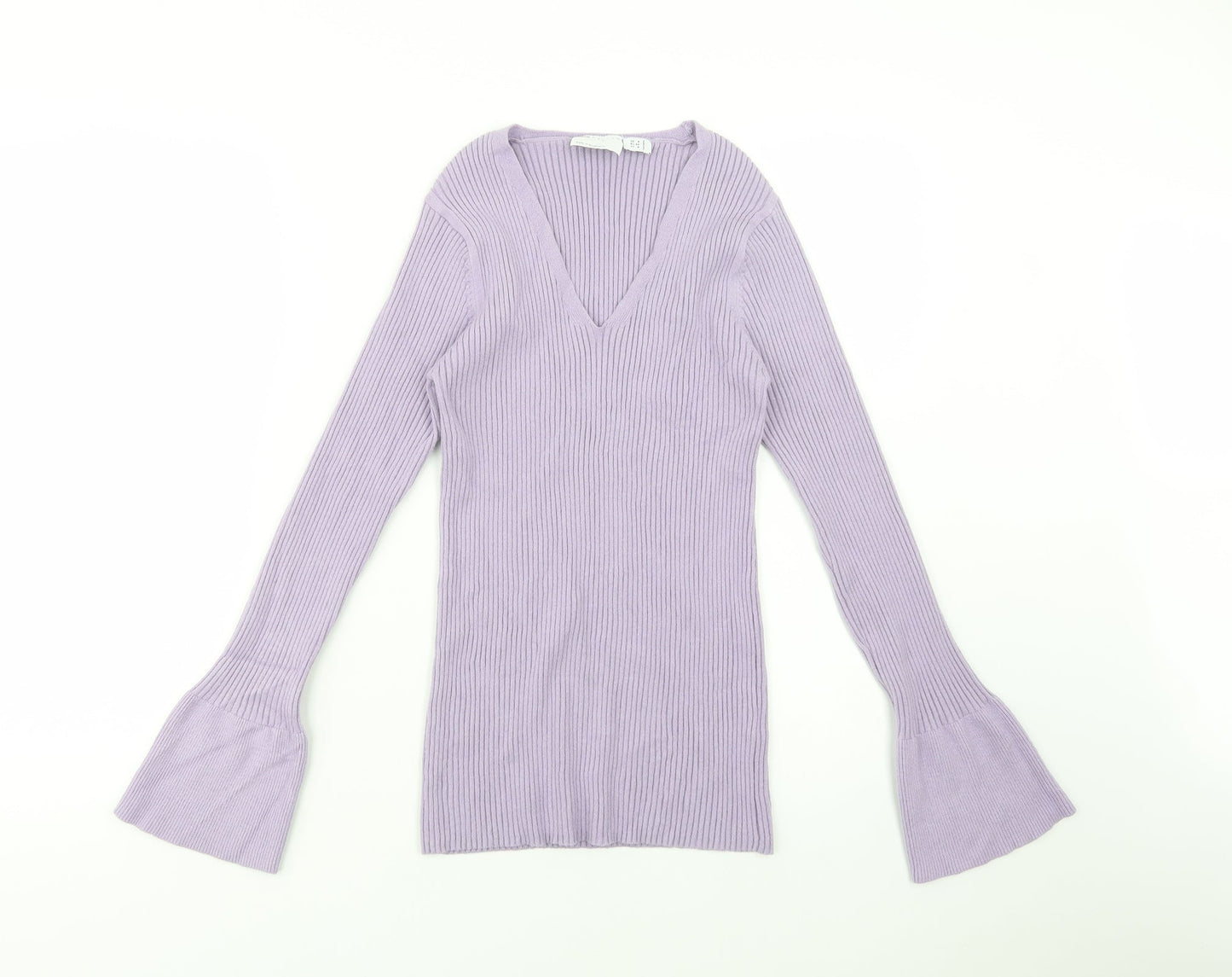 ASOS Womens Purple V-Neck  Viscose Pullover Jumper Size 8