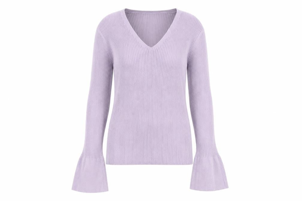 ASOS Womens Purple V-Neck  Viscose Pullover Jumper Size 8