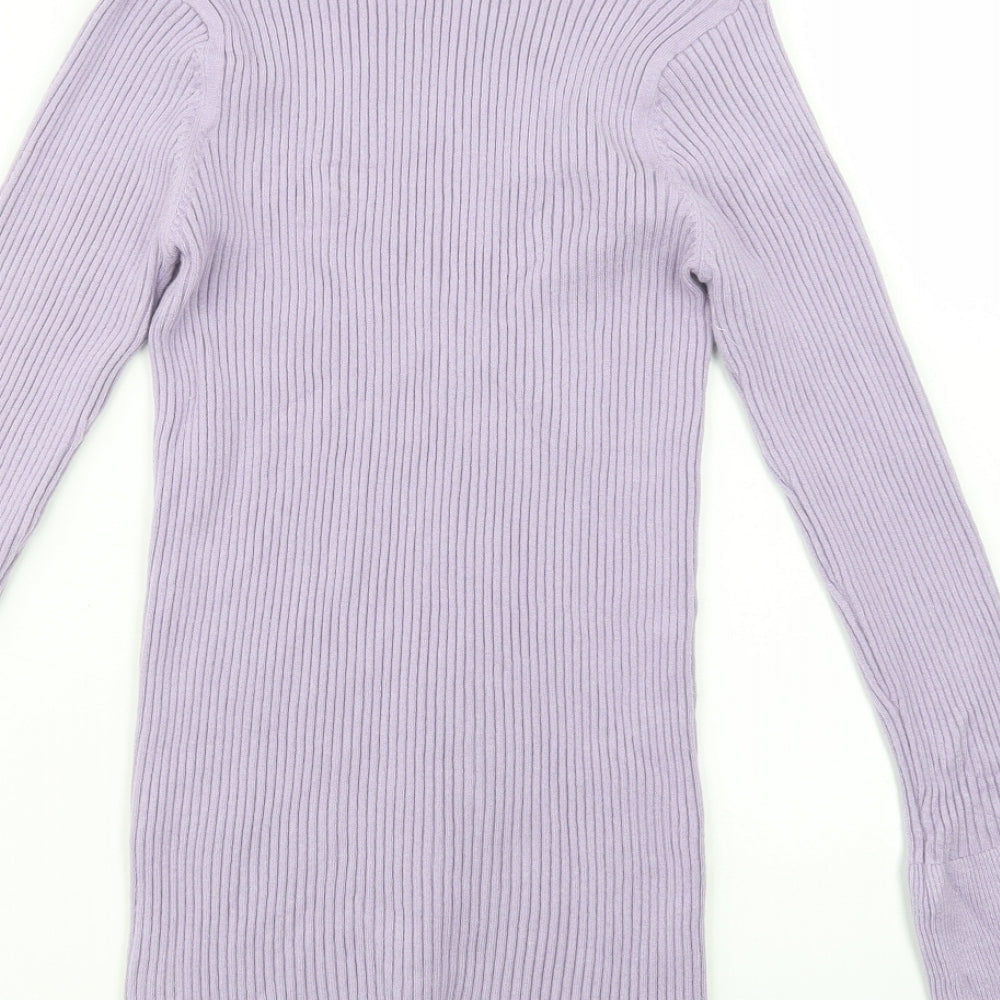 ASOS Womens Purple V-Neck  Viscose Pullover Jumper Size 8
