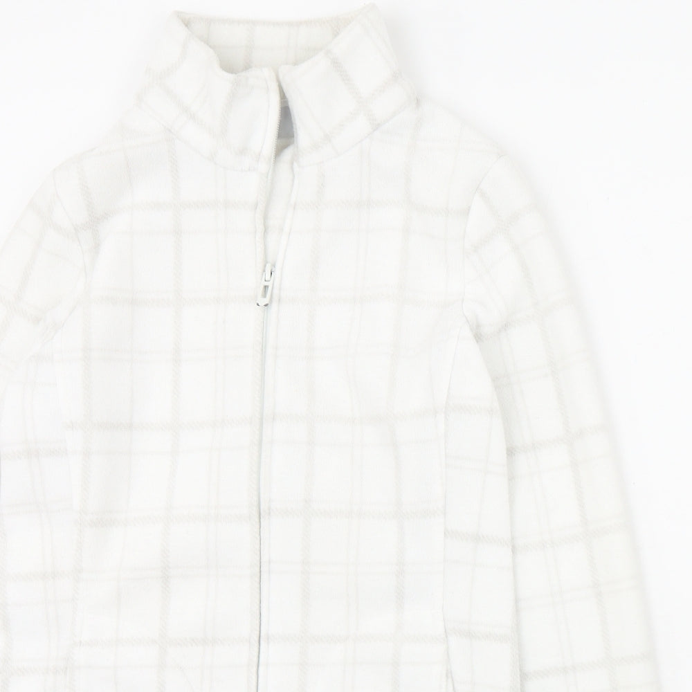 The Basics Womens White Check  Jacket  Size XS  Zip