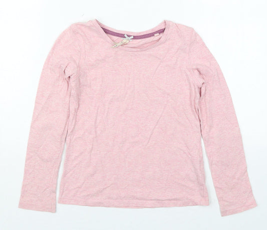 NEXT Girls Pink  Cotton Basic T-Shirt Size 8 Years Crew Neck Pullover