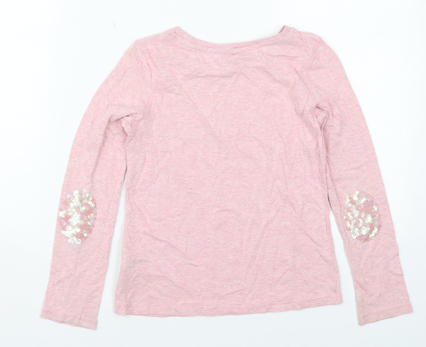 NEXT Girls Pink  Cotton Basic T-Shirt Size 8 Years Crew Neck Pullover