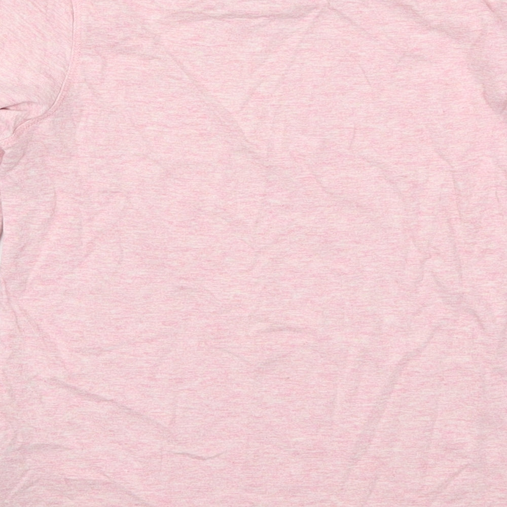 NEXT Girls Pink  Cotton Basic T-Shirt Size 8 Years Crew Neck Pullover